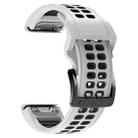 For Garmin Fenix 6 Quick Release Double Row Silicone Watch Band(White Black) - 1