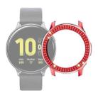 For Samsung Galaxy Watch Active2 44mm PC Double Row Diamond Watch Case(Red) - 1