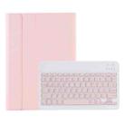 A08 Candy Color Ultra Thin Bluetooth Keyboard Leather Case For Samsung Galaxy Tab A8 10.5 2021 SM-X200 / SM-X205(Pink) - 1