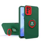 For OPPO A16 / A16s Eagle Eye Ring Holder Phone Case(Dark Green + Red) - 1