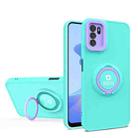 For OPPO A16 / A16s Eagle Eye Ring Holder Phone Case(Light Green + Purple) - 1