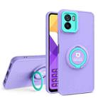 For vivo Y21 / Y21s / Y33s Eagle Eye Ring Holder Phone Case(Purple + Light Green) - 1