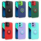 For iPhone 12 Eagle Eye Ring Holder Phone Case(Blue + Green) - 2
