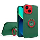 For iPhone 13 Eagle Eye Ring Holder Phone Case(Dark Green + Red) - 1