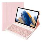 A08B Candy Color Bluetooth Keyboard Leather Case with Pen Slot For Samsung Galaxy Tab A8 10.5 2021 SM-X200 / SM-X205(Pink) - 1