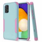 For Samsung Galaxy A52 5G / 4G TPU + PC Shockproof Phone Case(Grey Green + Pink) - 1