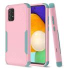 For Samsung Galaxy A52 5G / 4G TPU + PC Shockproof Phone Case(Pink + Grey Green) - 1