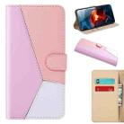 Tricolor Stitching Horizontal Flip Leather Phone Case For iPhone 13 Pro(Pink) - 1