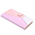 Tricolor Stitching Horizontal Flip Leather Phone Case For iPhone 13(Pink) - 4
