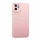 For iPhone 11 Metal Lens Liquid Silicone Phone Case (Pink) - 1