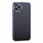 For iPhone 11 Pro Metal Lens Liquid Silicone Phone Case (Black) - 1