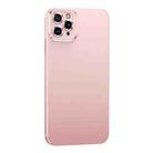 For iPhone 11 Pro Metal Lens Liquid Silicone Phone Case (Pink) - 1