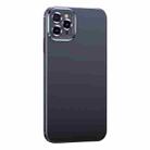 For iPhone 11 Pro Max Metal Lens Liquid Silicone Phone Case (Black) - 1