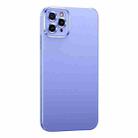 For iPhone 11 Pro Max Metal Lens Liquid Silicone Phone Case (Purple) - 1