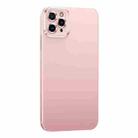 For iPhone 11 Pro Max Metal Lens Liquid Silicone Phone Case (Pink) - 1