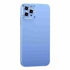 For iPhone 11 Pro Max Metal Lens Liquid Silicone Phone Case (Blue) - 1