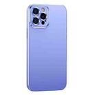 For iPhone 12 Pro Metal Lens Liquid Silicone Phone Case(Purple) - 1