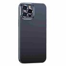 For iPhone 12 Pro Max Metal Lens Liquid Silicone Phone Case(Black) - 1