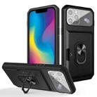 Card Ring Holder PC + TPU Phone Case For iPhone 12 Pro(Black) - 1