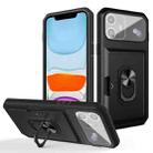 For iPhone 11 Card Ring Holder PC + TPU Phone Case (Black) - 1
