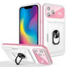 Card Ring Holder PC + TPU Phone Case For iPhone 11 Pro(White+Pink) - 1
