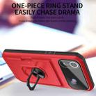 Card Ring Holder PC + TPU Phone Case For iPhone XR(Pink+Wine Red) - 3