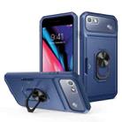 For iPhone SE 2022 / SE 2020 / 8 / 7 Card Ring Holder PC + TPU Phone Case(Blue) - 1