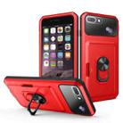 Card Ring Holder PC + TPU Phone Case For iPhone 8 Plus / 7 Plus(Red+Black) - 1