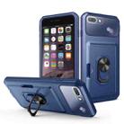 Card Ring Holder PC + TPU Phone Case For iPhone 8 Plus / 7 Plus(Blue) - 1
