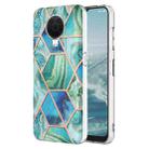 For Nokia G20 / G10 Electroplating IMD Splicing Marble TPU Phone Case(Green) - 1