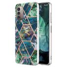 For Nokia G21 / G11 Electroplating IMD Splicing Marble TPU Phone Case(Blue Green) - 1