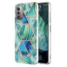 For Nokia G21 / G11 Electroplating IMD Splicing Marble TPU Phone Case(Green) - 1