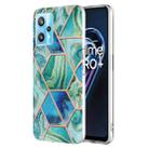 For OPPO Realme 9 Pro+ 5G Electroplating IMD Splicing Marble TPU Phone Case(Green) - 1