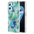 For OPPO Realme 9i / A36 / A96 4G Electroplating IMD Splicing Marble TPU Phone Case(Green) - 1