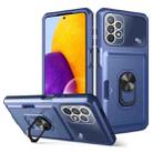 For Samsung Galaxy A33 5G Card Ring Holder PC + TPU Phone Case(Blue) - 1