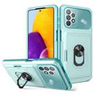 For Samsung Galaxy A72 4G / 5G Card Ring Holder PC + TPU Phone Case(Light Green) - 1