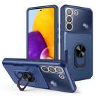 For Samsung Galaxy S22 5G Card Ring Holder PC + TPU Phone Case(Blue) - 1