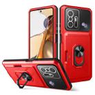 For Xiaomi Mi 11T / 11T Pro Card Ring Holder PC + TPU Phone Case(Red+Black) - 1