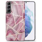 For Samsung Galaxy S22 5G Electroplating IMD Marble TPU Phone Case(Rose Red) - 1