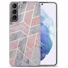 For Samsung Galaxy S22 5G Electroplating IMD Marble TPU Phone Case(Pink Grey) - 1