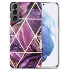 For Samsung Galaxy S22+ 5G Electroplating IMD Marble TPU Phone Case(Purple) - 1