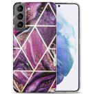 For Samsung Galaxy S21 5G Electroplating IMD Marble TPU Phone Case(Purple) - 1