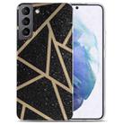 For Samsung Galaxy S21+ 5G Electroplating IMD Marble TPU Phone Case(Black) - 1