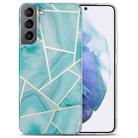 For Samsung Galaxy S21 FE 5G Electroplating IMD Marble TPU Phone Case(Green) - 1