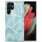 For Samsung Galaxy S22 Ultra 5G Electroplating IMD Marble TPU Phone Case(Green) - 1