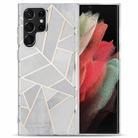 For Samsung Galaxy S21 Ultra 5G Electroplating IMD Marble TPU Phone Case(Grey) - 1