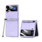For Samsung Galaxy Z Flip3 5G GKK Integrated Ultra-thin Full Coverage Phone Flip Case with Pen(Purple) - 1