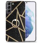 For Samsung Galaxy S22+ 5G Electroplating IMD Marble TPU Phone Case with Ring(Black) - 1
