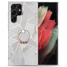 For Samsung Galaxy A33 5G Electroplating IMD Marble TPU Phone Case with Ring(Grey) - 1