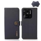 For Xiaomi Redmi 10C KHAZNEH Custer Genuine Leather RFID Phone Case(Blue) - 1